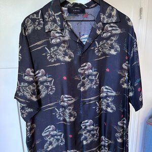 AMIRI silk rattlesnake camp shirt